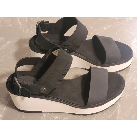 Timberland Womens Koralyn Black Adjustable Buckle Strap Sandals,Size 10 - Picture 1 of 6